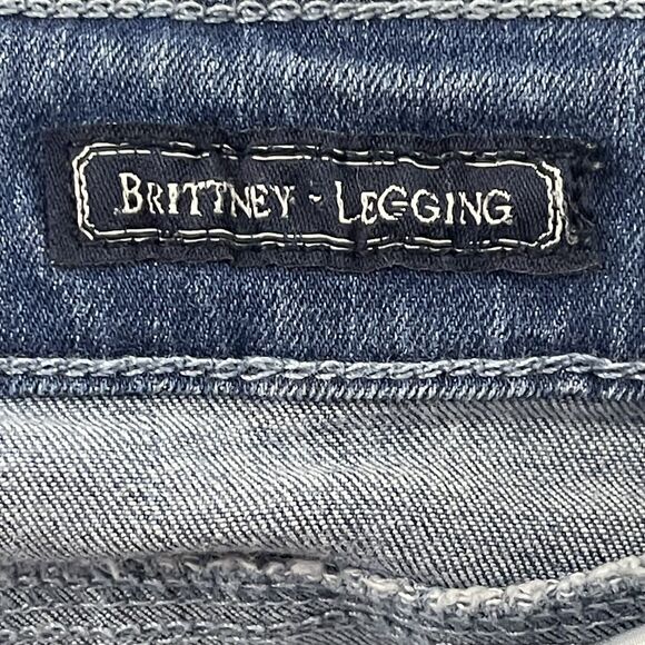 Guess Britney Jeans Womens Size 26 Blue Allover Print Leggings Low Denim - Picture 4 of 14